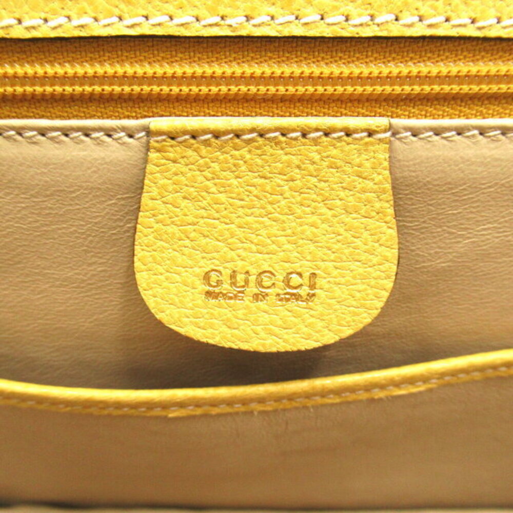 Gucci Bamboo Shoulder Bag Leather Yellow - Picture 7 of 10